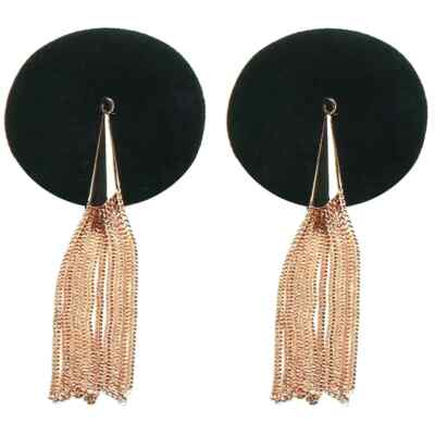 Secret Kisses Tassel Dangling Jewelry Pasties π Nipple Covers Rose Gold & Black