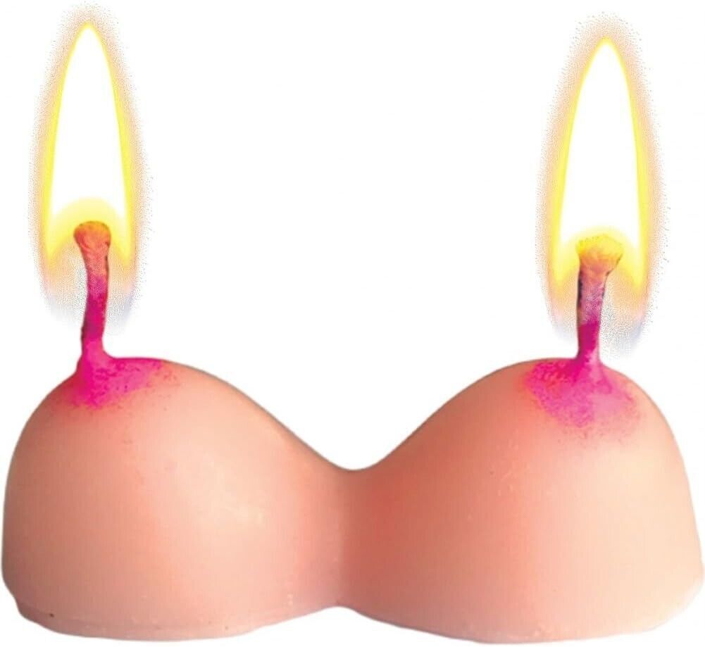 Boobie Shaped Party Candles - Boobs Breast Birthday Adult Novelty Cake Decor