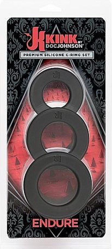 DOC JOHNSON PREMIUM SILICONE C-RING SET- ENDURE 3 PACK