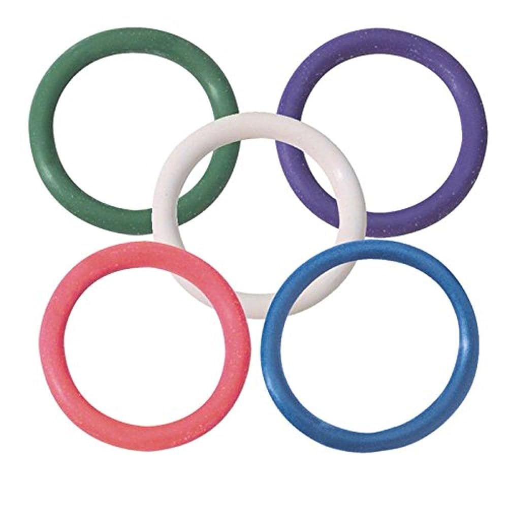 Spartacus Rubber Cock Ring, 1.25", 5 Multicolor Pack
