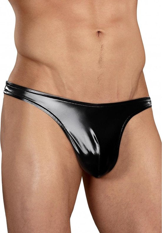 String Homme Power Liquid Onyx Classic Thong - Noir- Medium