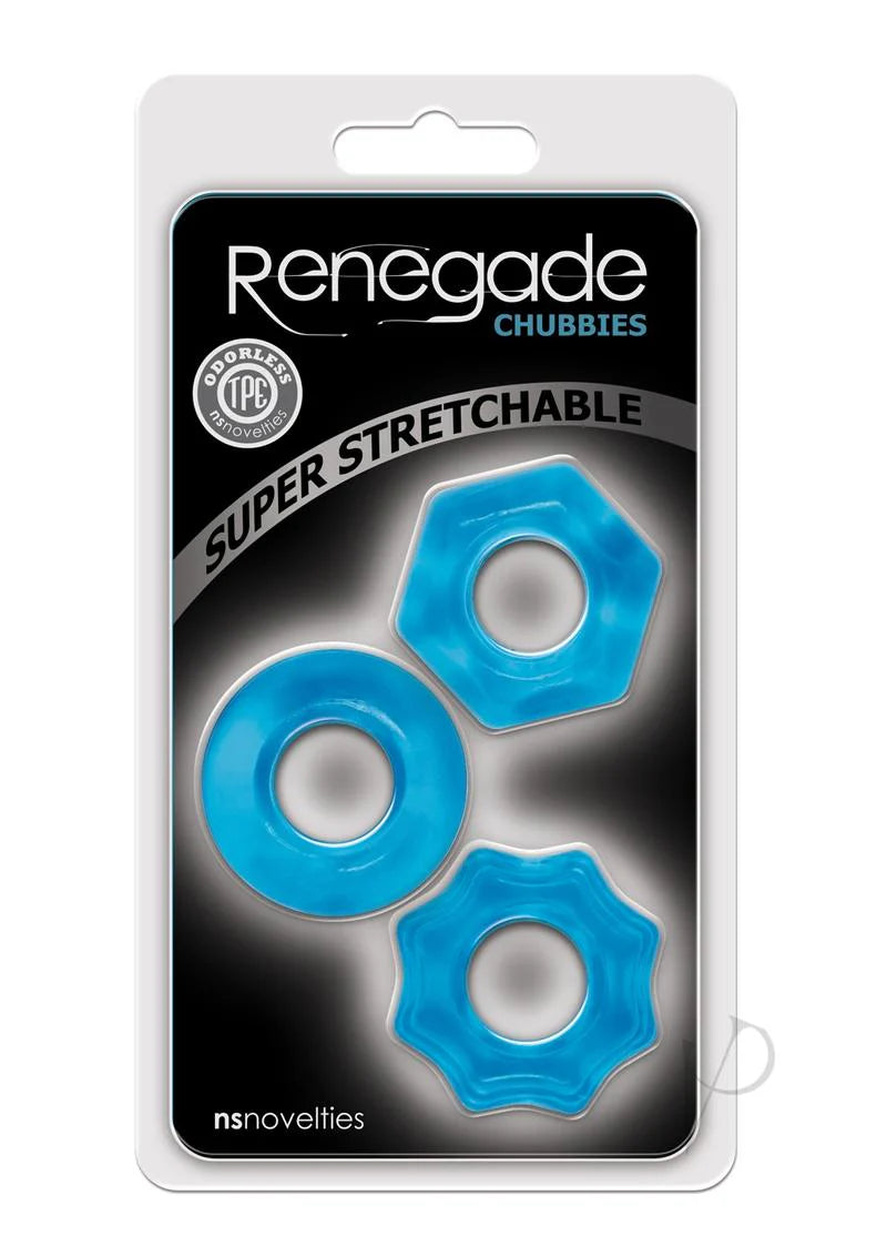 Renegade Chubbies Super Stretch C-Rings- Blue (Set of 3)