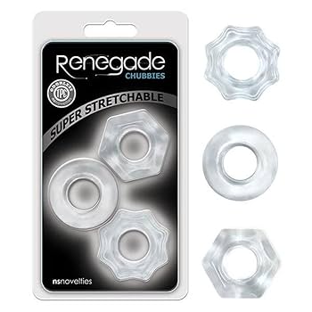 Renegade Chubbies Super Stretch C-Rings- Clear (Set of 3)