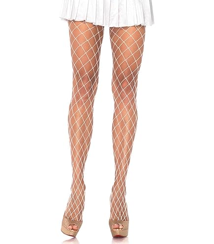 WHITE DIAMOND NET THIGH HIGHS- LEG AVENUE