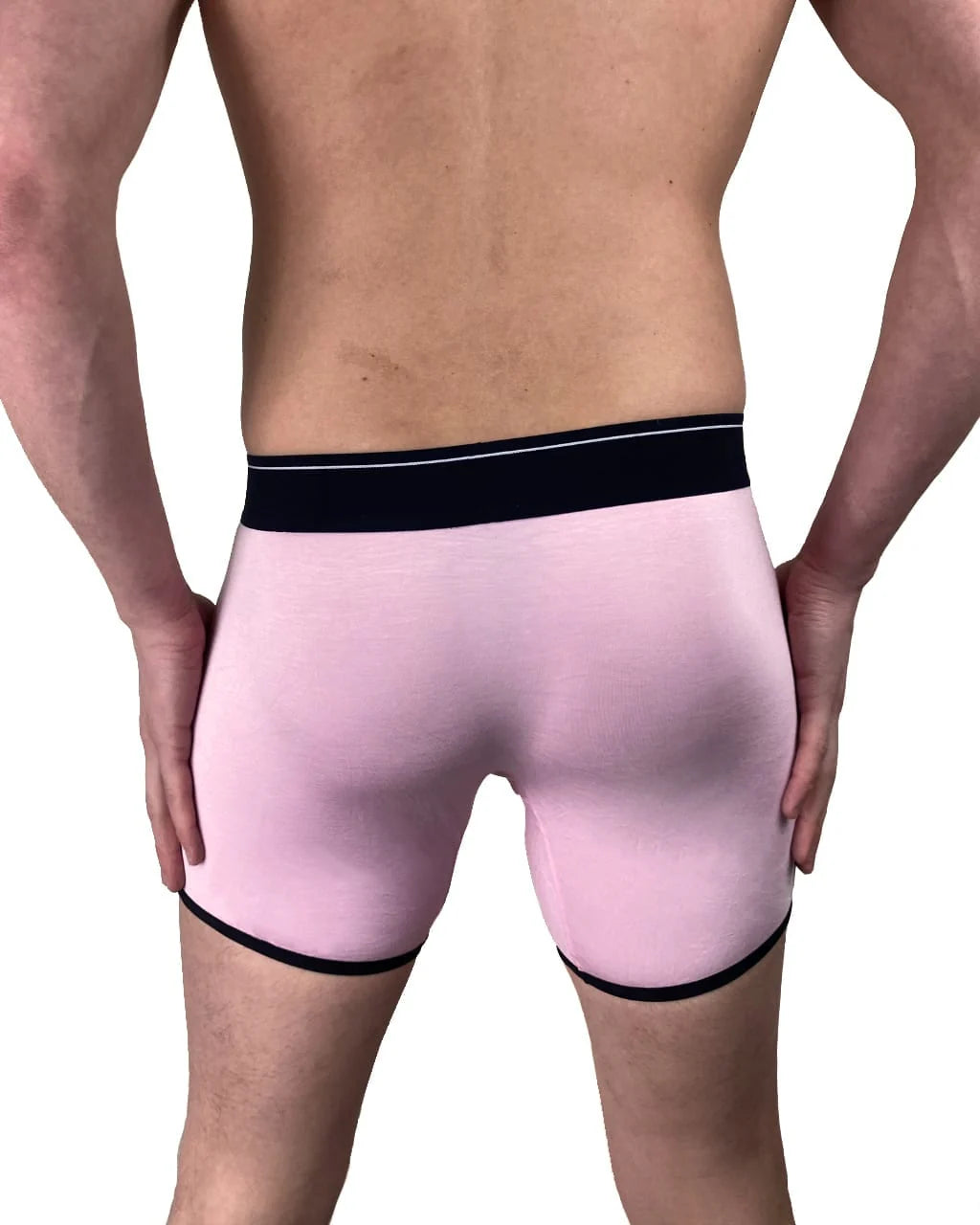 MEN'S BOXER BRIEF - COLOR PASTEL PINK- SIZE S