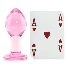 Crystal Premium Glass Butt Plug- Pink