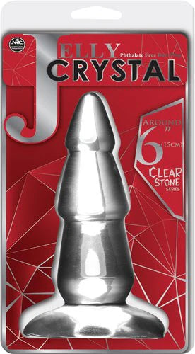 JELLY CRYSTAL 6" BUTT PLUG-CLEAR