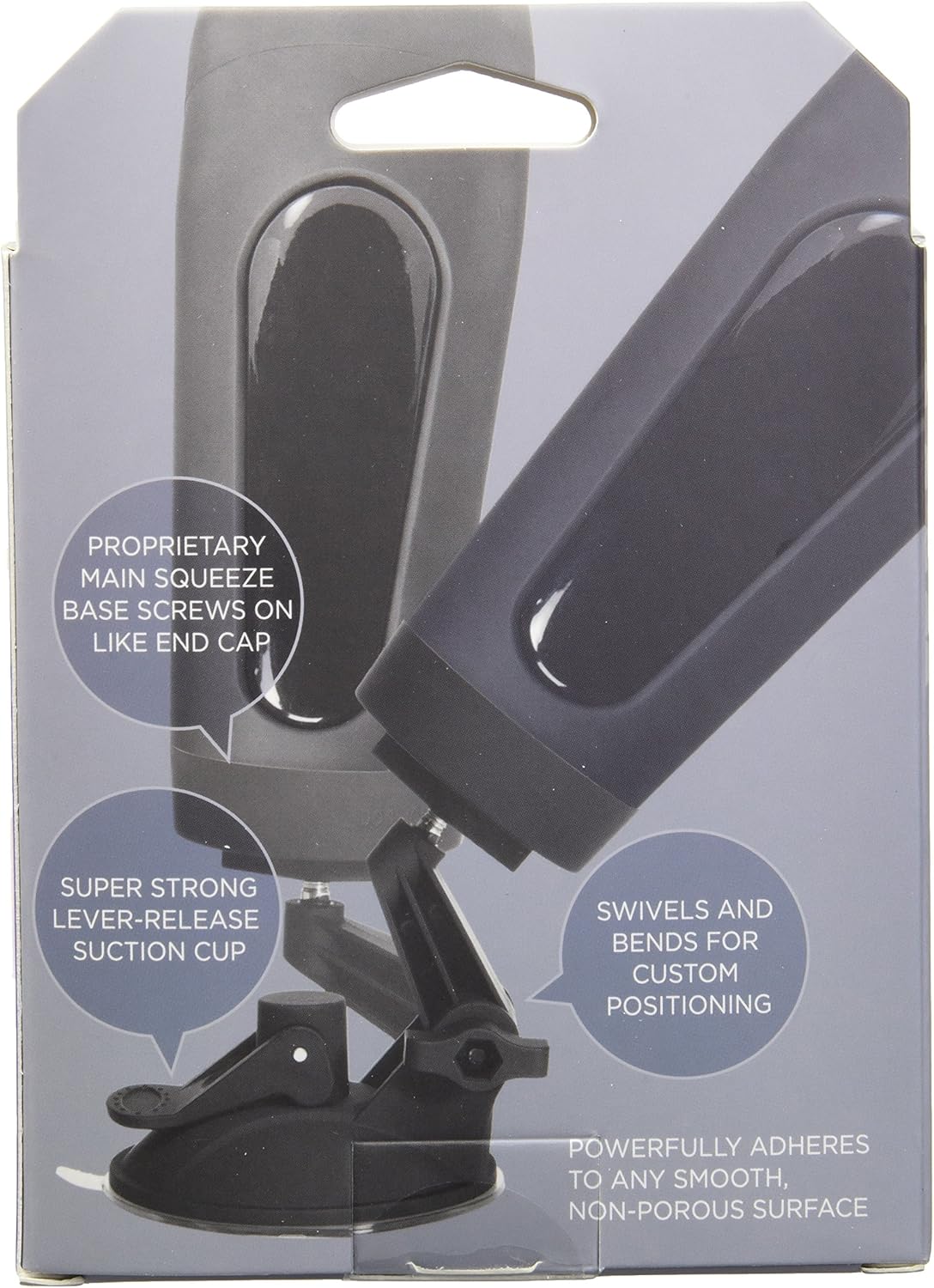 Doc Johnson Main Squeeze-Suction Cup Accessory-Swivel & Bends For Custom Positioning-Adheres to Any Smooth Non-Pourus Surface