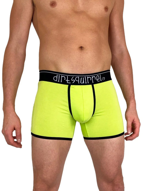 DIRT SQUIRREL-MEN'S BOXER BRIEF - COLOR ELECTRIC GREEN- MEDIUM