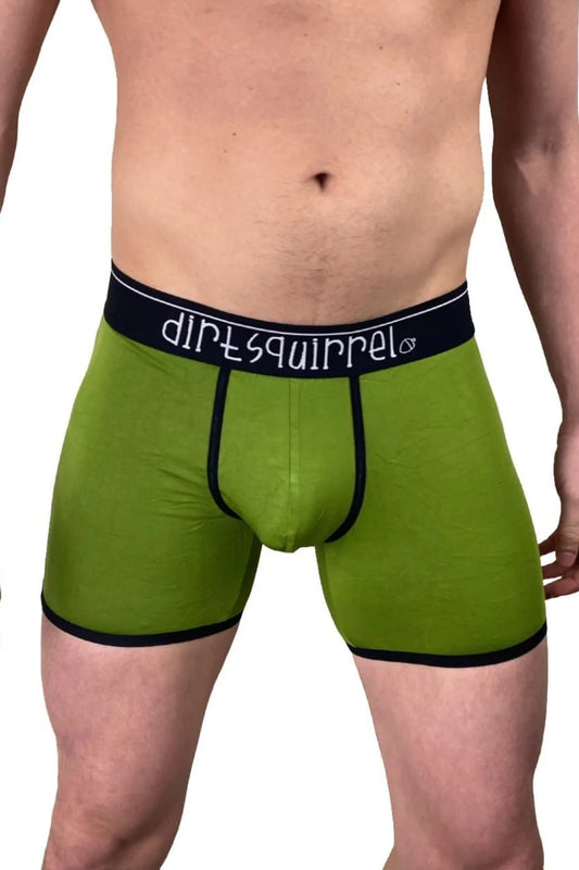 DIRT SQUIRREL-MEN'S BOXER BRIEF - OLIVE GREEN- MEDIUM