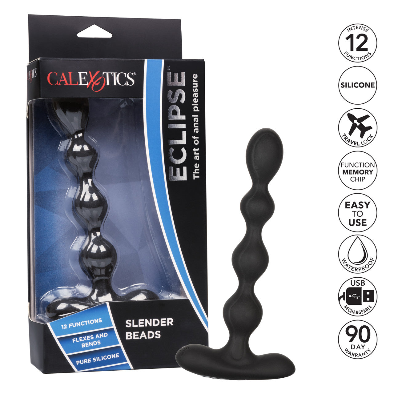 Eclipse® Slender Beads- Rechargeable 12 functions