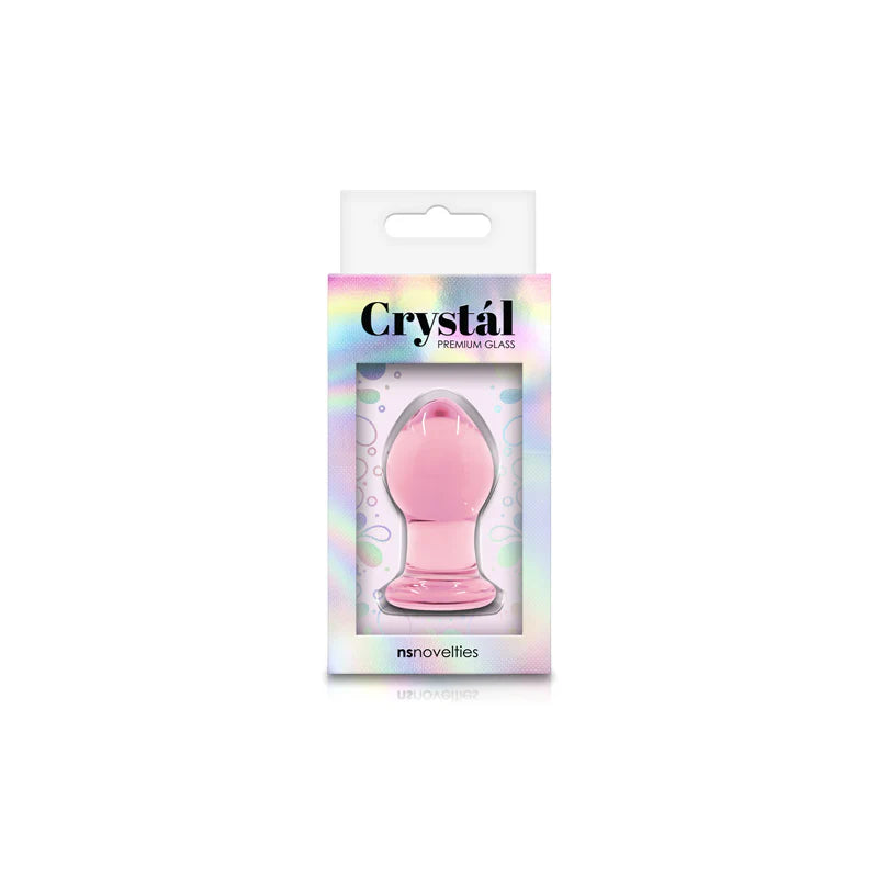 Crystal Premium Glass Butt Plug- Pink