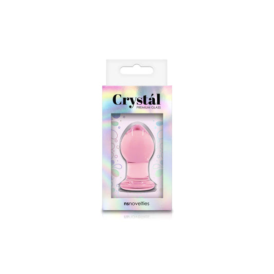 Crystal Premium Glass Butt Plug- Pink