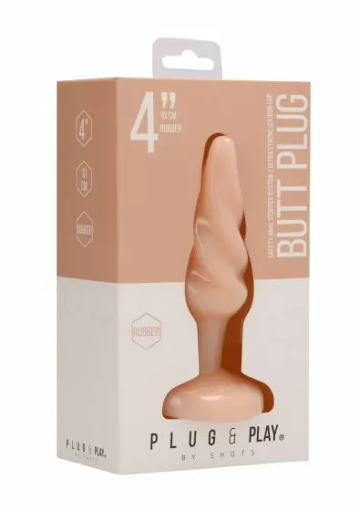 PLUG & PLAY BUTT PLUG - ROUNDED - 4 INCH - FLESH