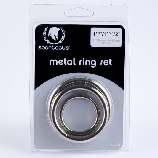 Spartacus Metal C-Ring Set - Male Cock Ring Penis Enhancer