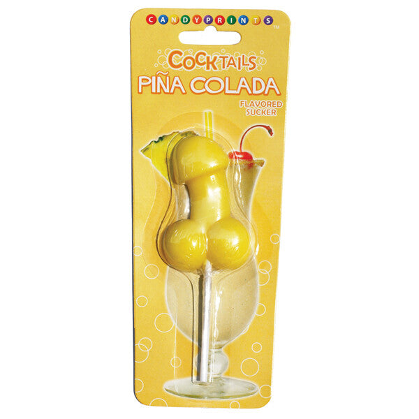 Pina Colada Cocktail Sucker Flavored Penis Shaped Candy Lollipop
